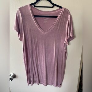 American Eagle Outfitters Purple V-Neck T-Shirt